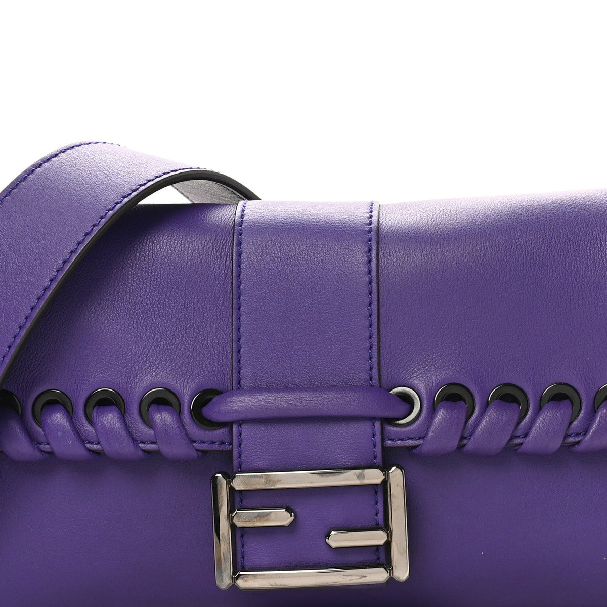 Vitello Dolce Lace Up Baguette Purple Rain