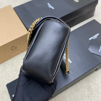 Saint Laurent  black lambskin chain handbag