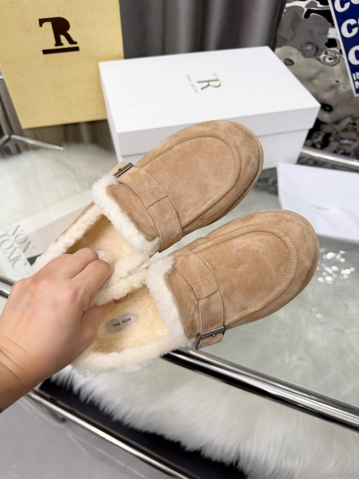 The Row 2025 Loafers Tan Wool 576843