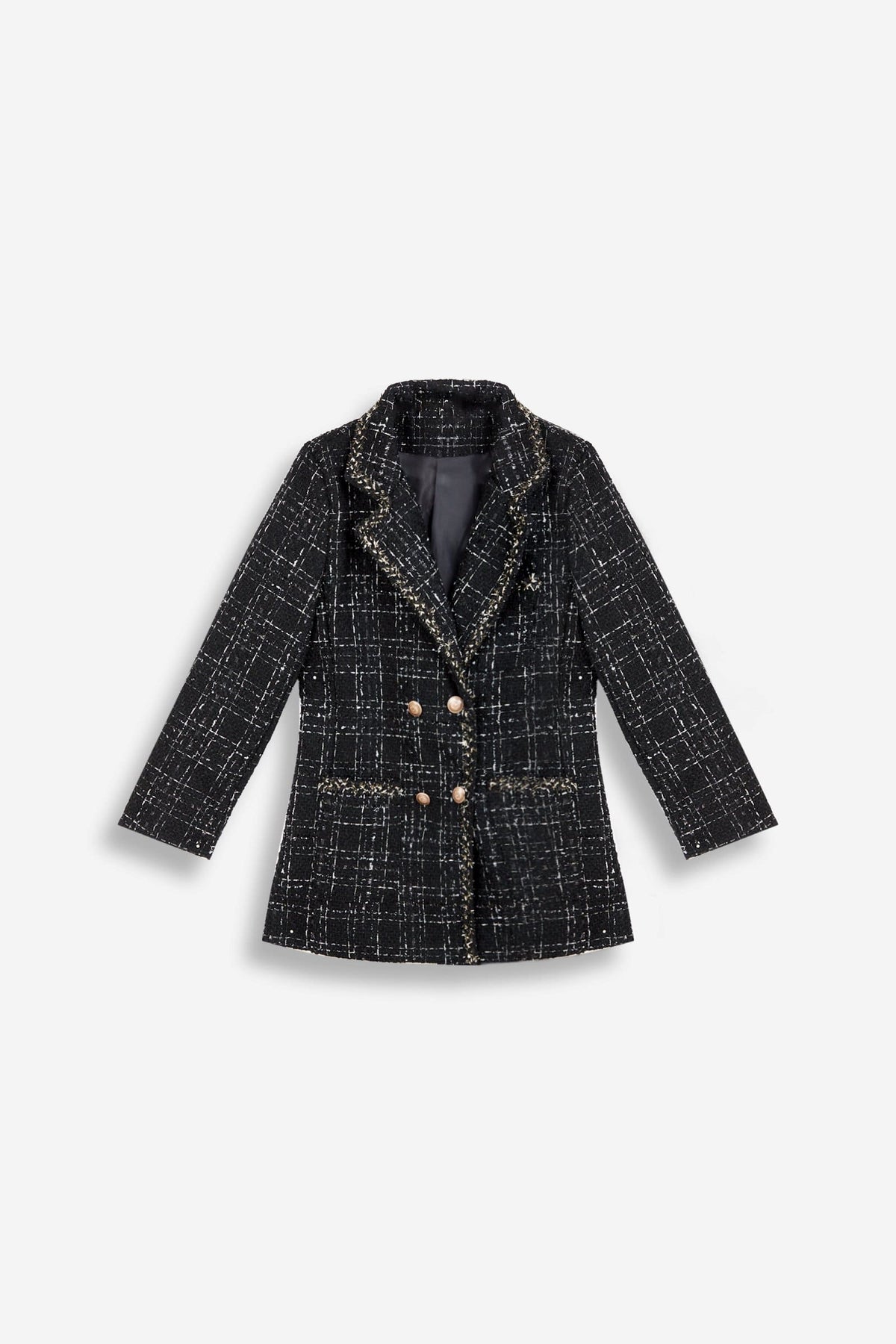 Abbas Black Double-Breasted Coat
