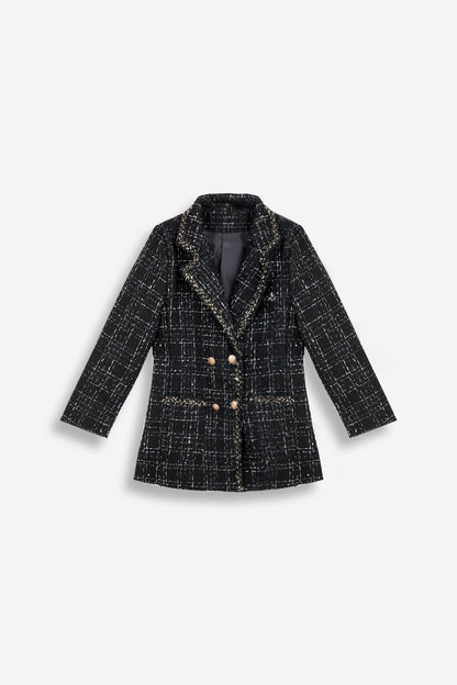 Abbas Black Double-Breasted Coat