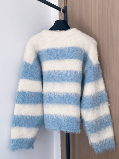 Chanel 2025 Cardigan Blue mix White Wool 99270