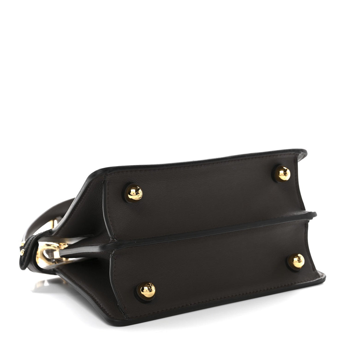 Vitello Seta Shiny Nappa Floral Embroidered Petite Peekaboo I SEE U Satchel Carbone Black