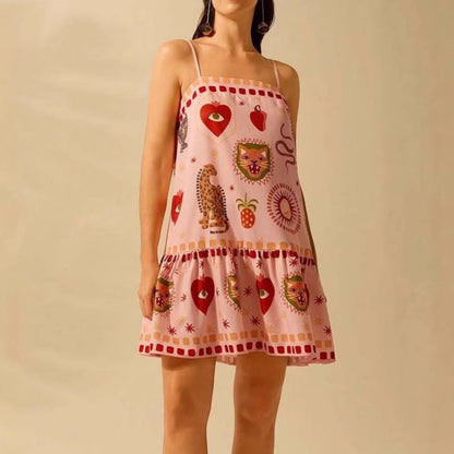 Troposa - Strappy Mini Pink Dress - Playful &amp; Chic