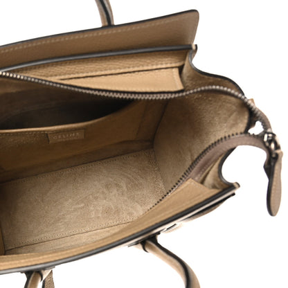 Drummed Calfskin Nano Luggage Dune