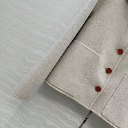 HM Coat Cream Wool and Cashmere 304574