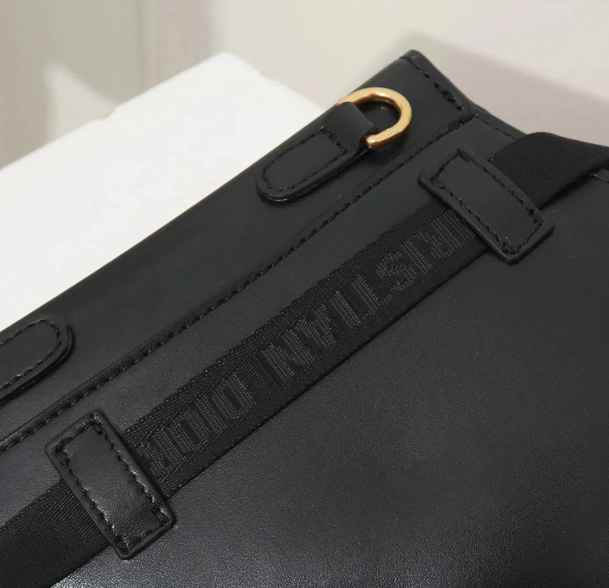 Dior Black Leather Mini Saddle Bag