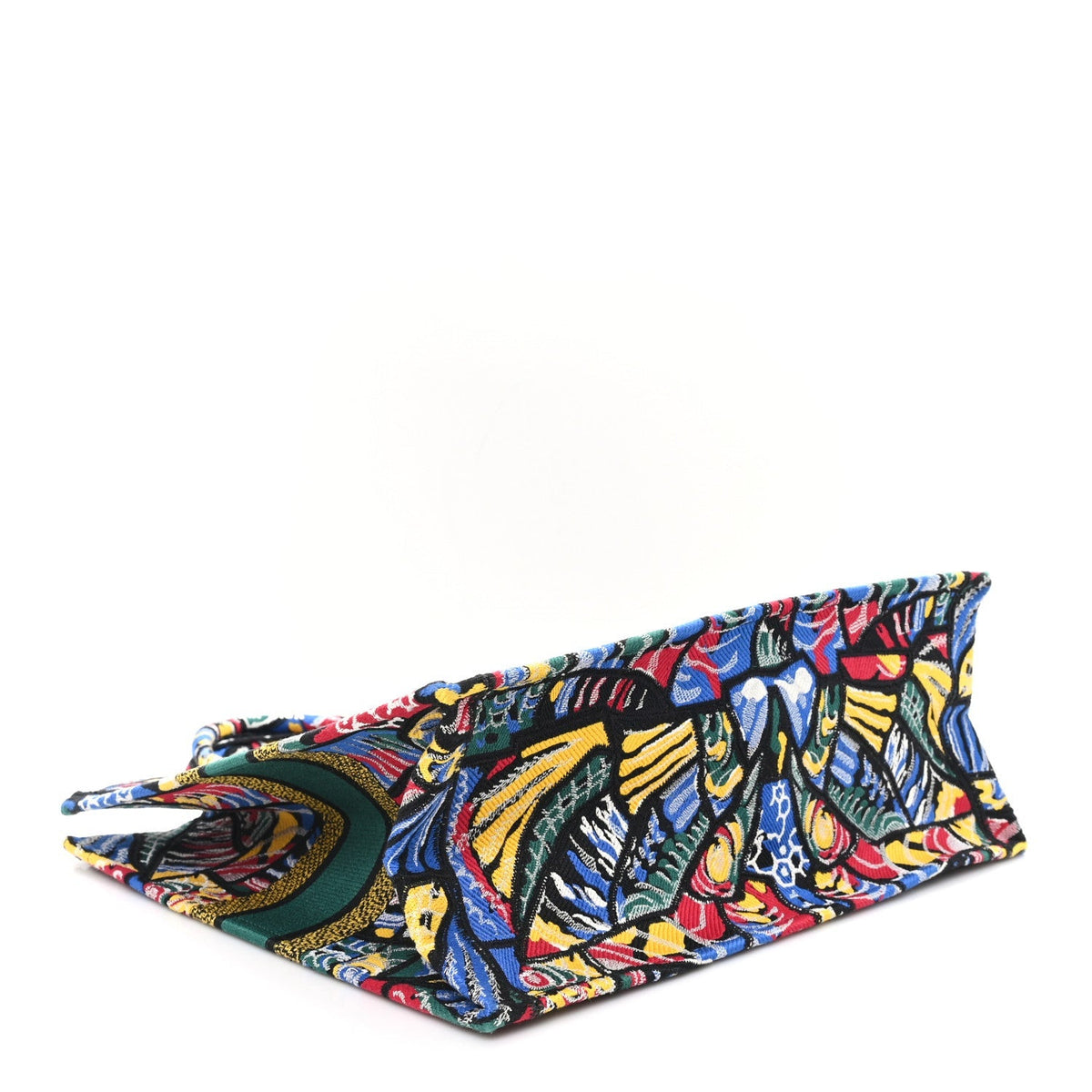 Canvas Embroidered Butterfly Book Tote Black Multicolor