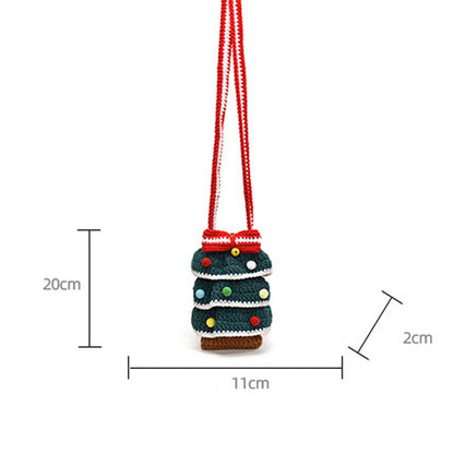 Cute Handmade Crochet Christmas Tree Crossbody Bag