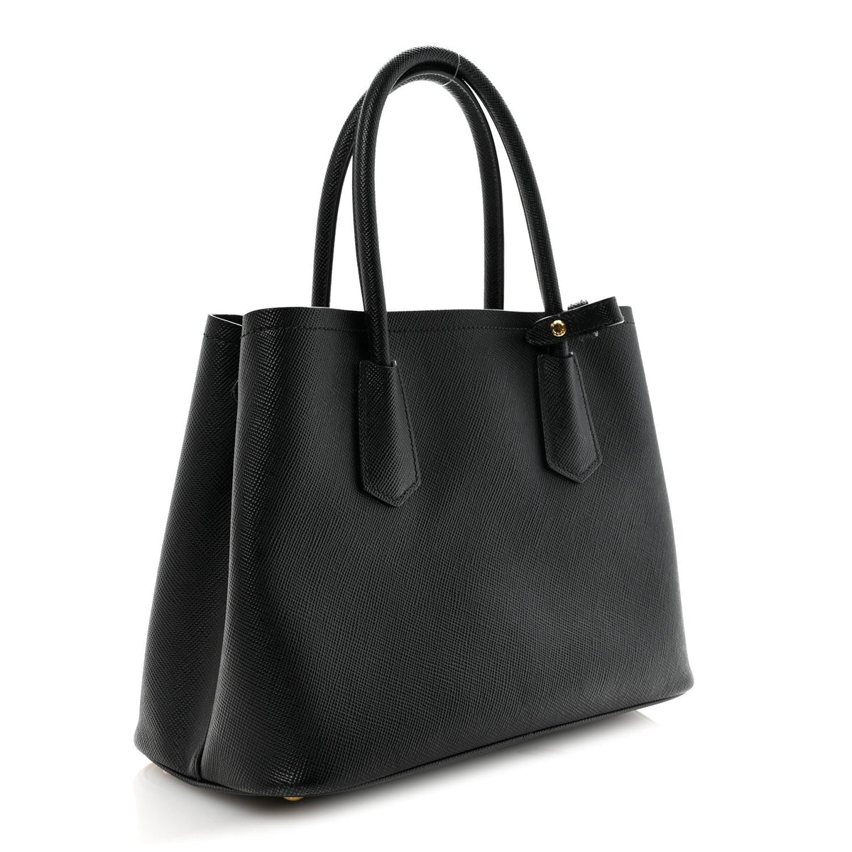 Saffiano Cuir Small Double Bag Black