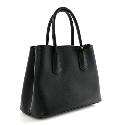 Saffiano Cuir Small Double Bag Black