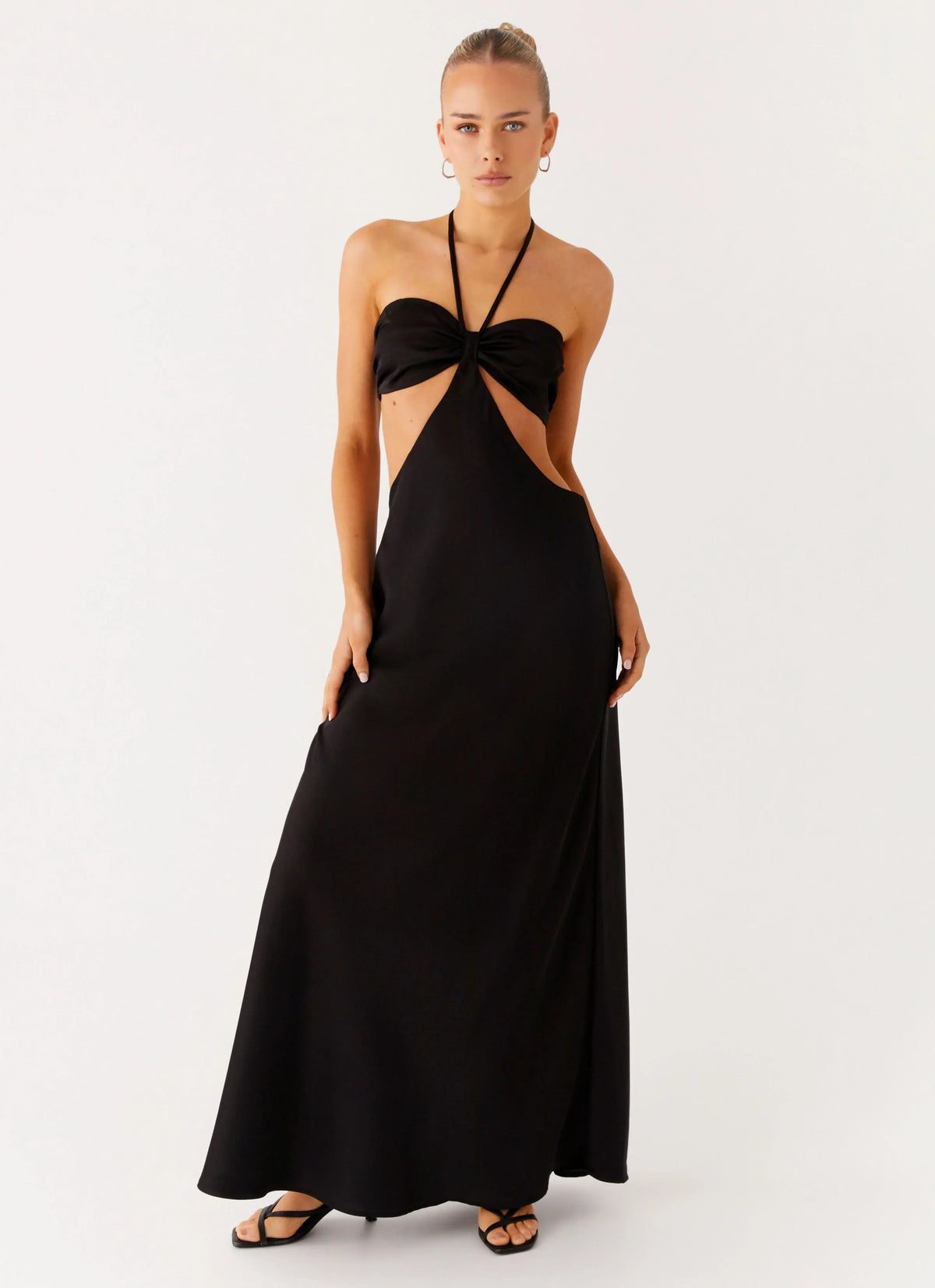 Sweetheart Cut Out Maxi Dress - Black