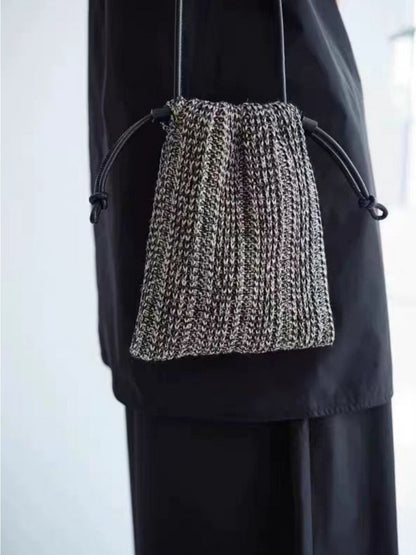 Cosbai - Minimalist Drawstring Knitted Crossbody Bag – Effortless &amp; Chic