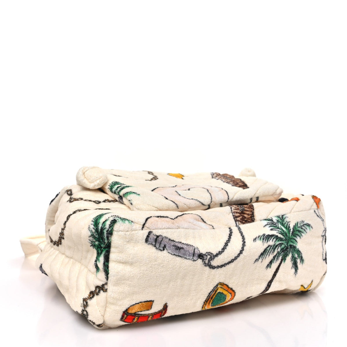 Terrycloth Summer Print Matelasse Backpack Poudre White Multicolor