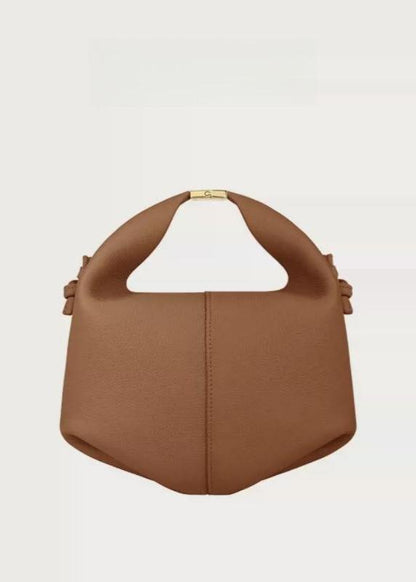Cowhide Leather Shoulder Messenger Bag With Lychee Pattern
