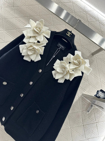 CHANEL 25S CAMELLIA PRINT CARDIGAN 648