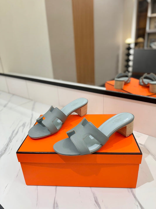 HM Oasis Sandals Blue Gray Cowhide 294847