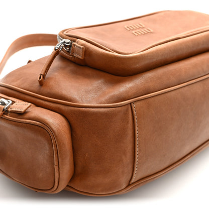 Nappa Large Multi Pocket Hobo Caramel