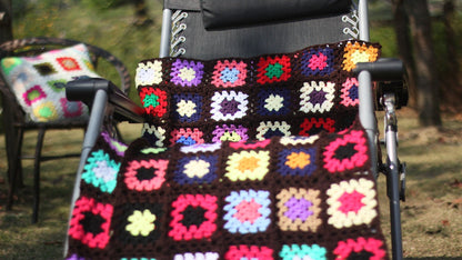 Grandmother'S Block Checkered Handmade Crochet Blanket