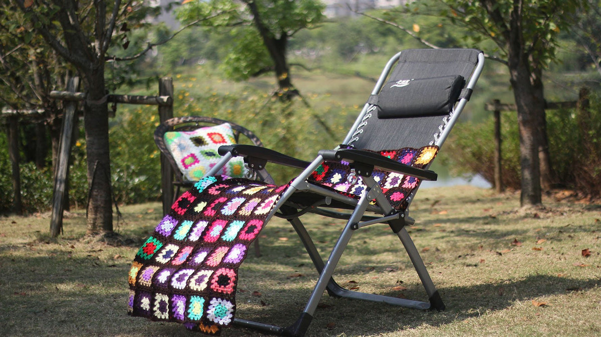 Grandmother'S Block Checkered Handmade Crochet Blanket
