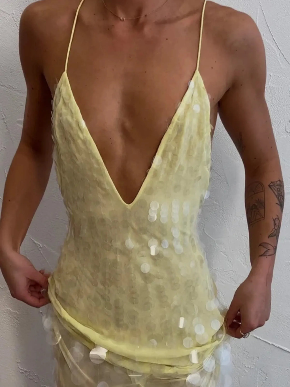 Selina Paillette Chiffon Mermaid Maxi Dress