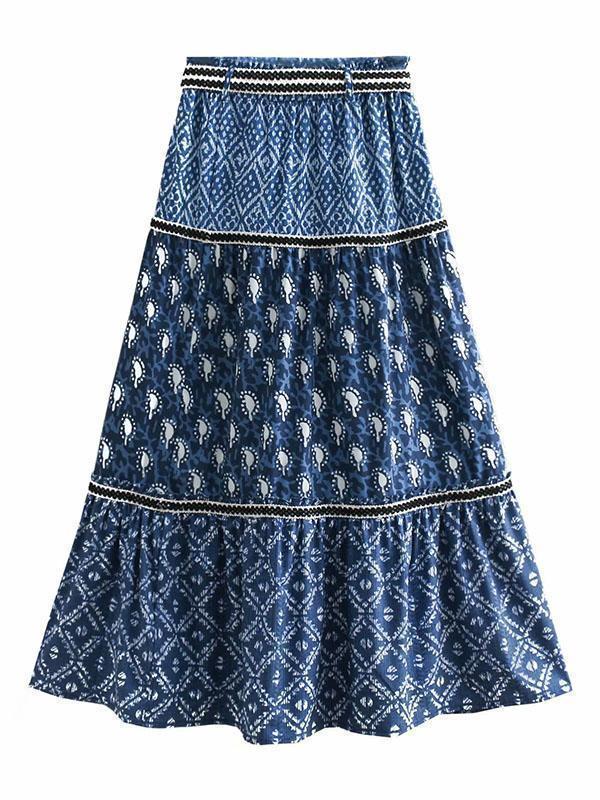 Fashion Boho Printed Beach Skirt
