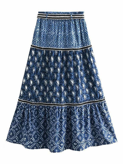 Fashion Boho Printed Beach Skirt