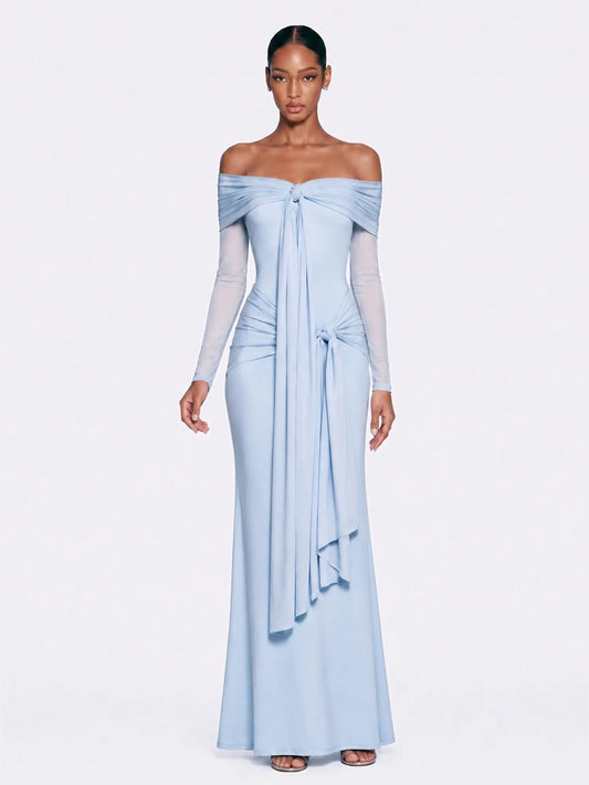 Elizabeth Draped Knot Maxi Dress