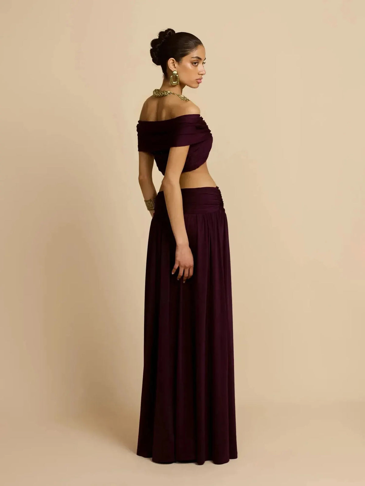 Bellamy Top And Skirt Set In Plum