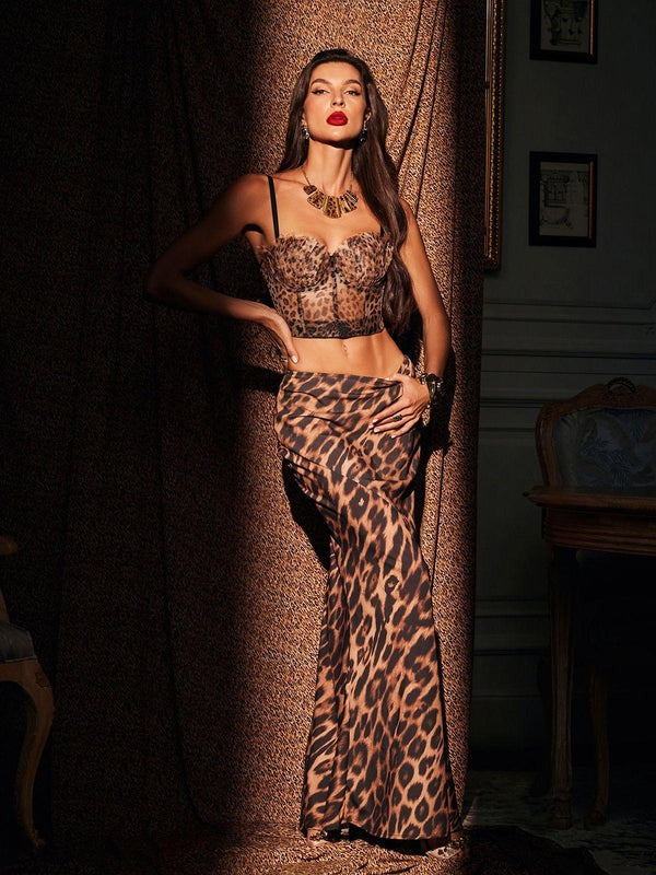 Mitchell Spaghetti Leopard Print Top