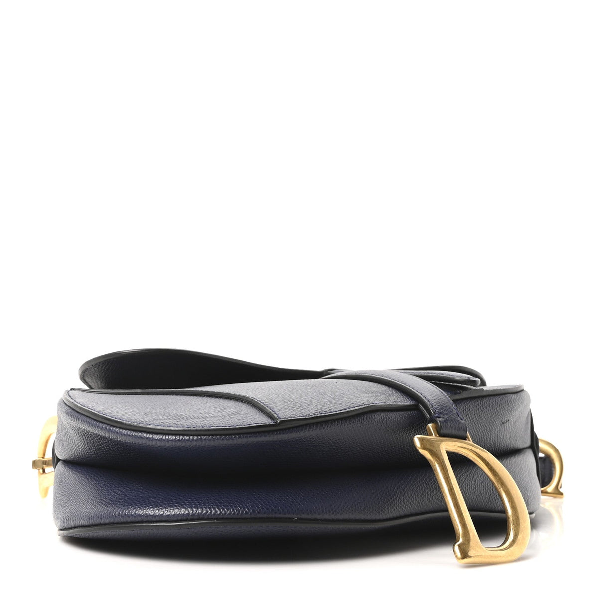 Grained Calfskin Saddle Bag Navy