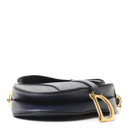 Grained Calfskin Saddle Bag Navy