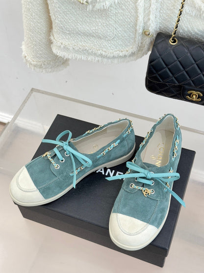 CC Cruise 25/26 Moccasins Steel Teal White Suede