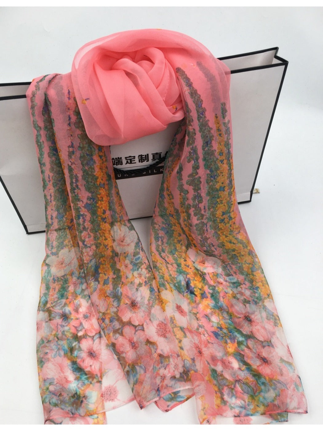 Scarvii - Floral Print Scarf - Lightweight &amp; Elegant
