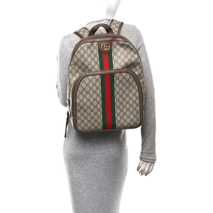 GG Supreme Monogram Medium Ophidia Day Backpack Brown