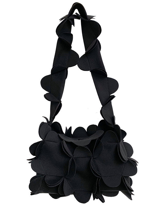 Flower Shape Solid Color Zipper Crossbody Bags
