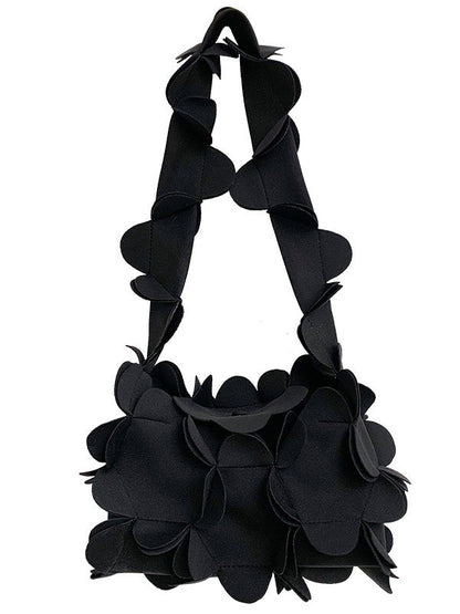 Flower Shape Solid Color Zipper Crossbody Bags