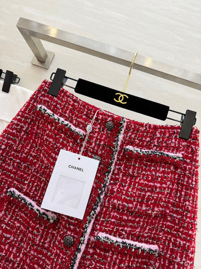 CC Runway Skirt Red Tweed 344793