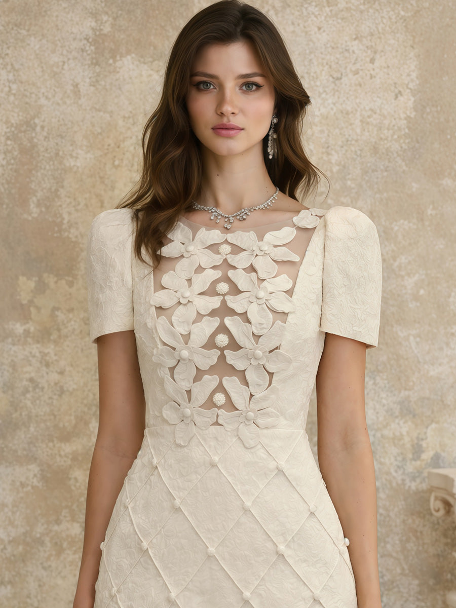 Aliyah Petal-Detail Buttoned Mini Dress