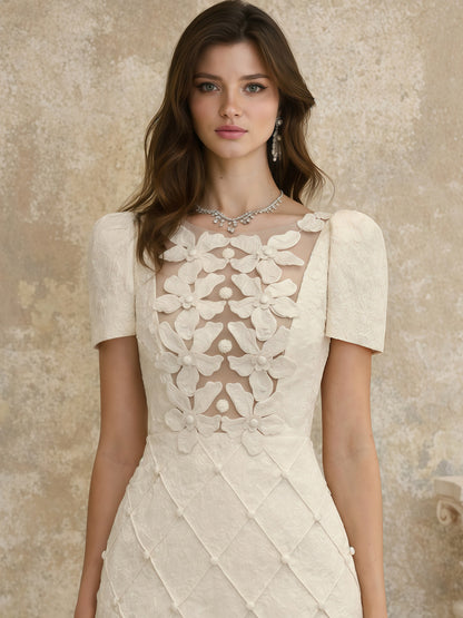 Aliyah Petal-Detail Buttoned Mini Dress
