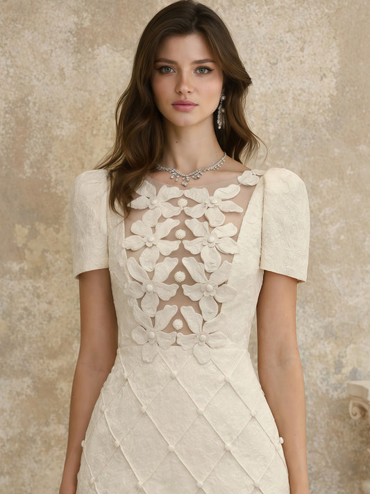 Aliyah Petal-Detail Buttoned Mini Dress