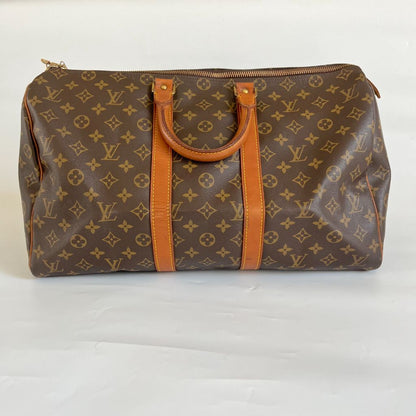 Louis Vuitton Monogram Canvas and Leather 45 boston bag