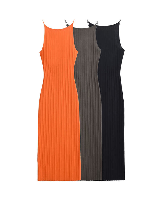 Sexy Solid Sleeveless Backless Bodycon Dress