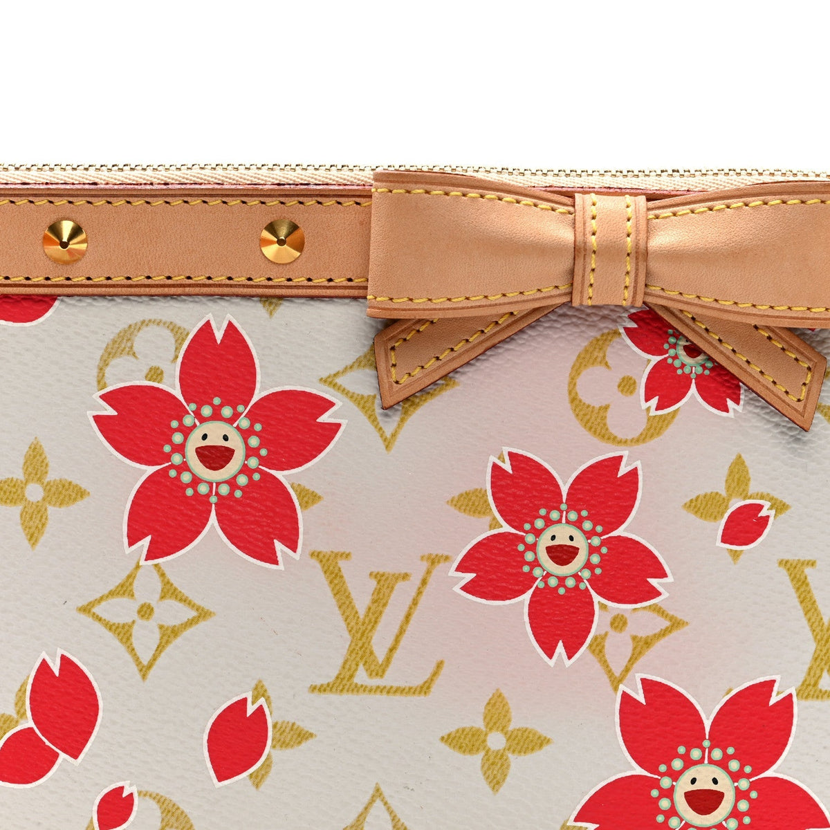 Monogram Cherry Blossom Pochette Accessories Red