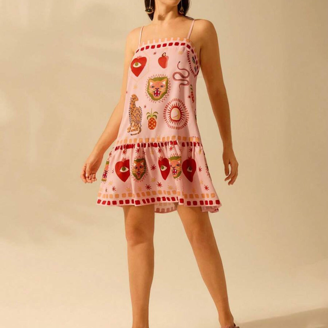 Troposa - Strappy Mini Pink Dress - Playful &amp; Chic