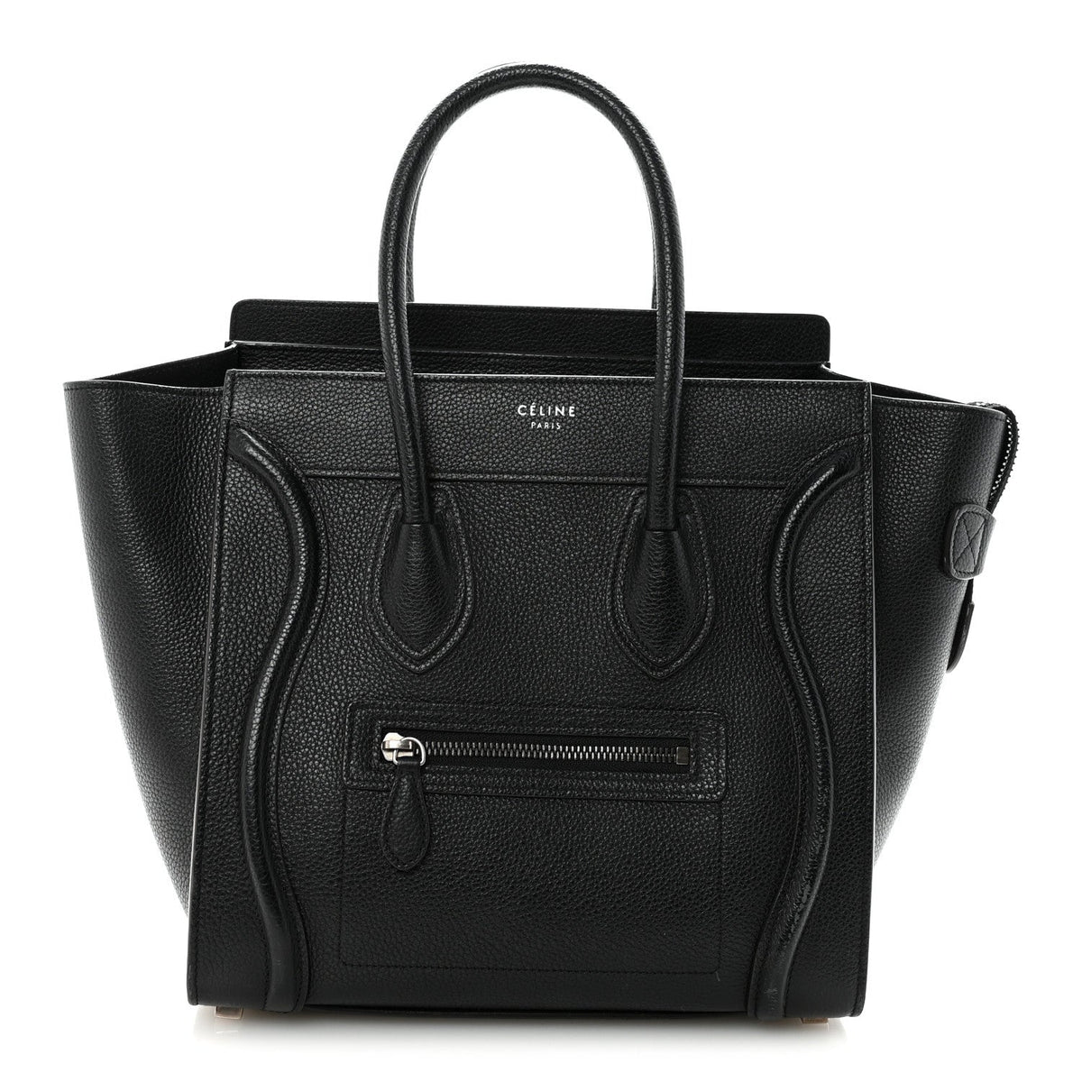 Drummed Calfskin Micro Luggage Black