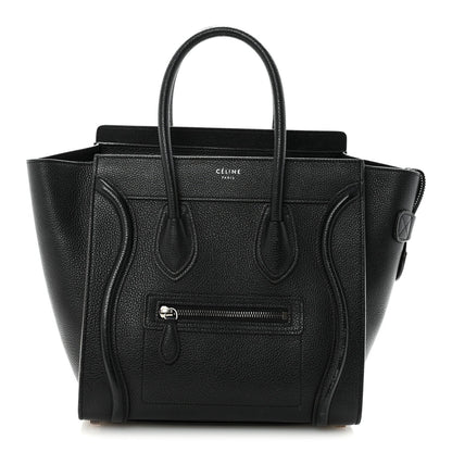 Drummed Calfskin Micro Luggage Black