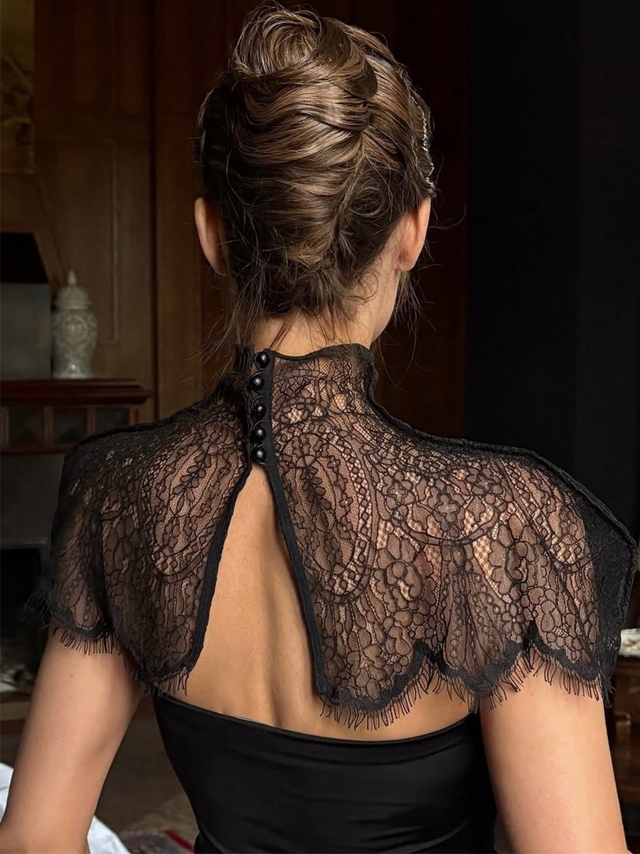 Delia Lace Trimmed Strapless Maxi Dress Set