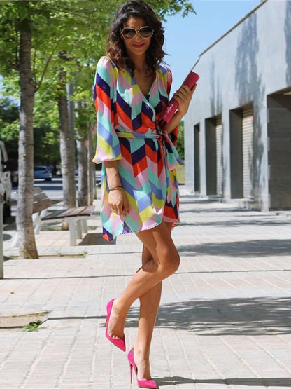 Women'S Holiday Loose Print Dress
