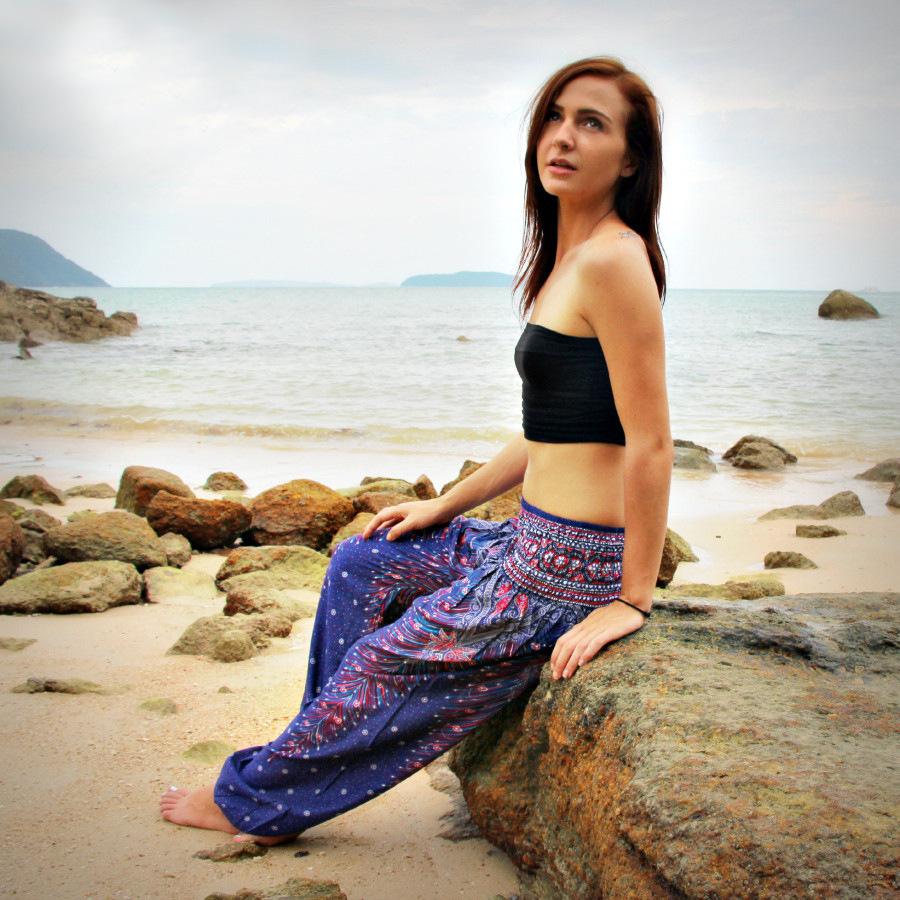 National Style Nepal Dot Seaside Loose Wide-Legged Casual Pants Fitness Exercise Yoga Lantern Pants Women 2
